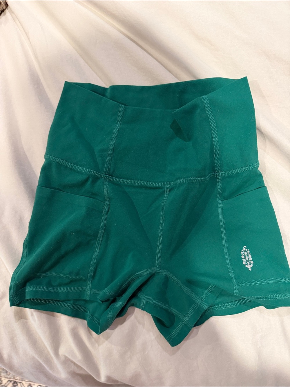 FP Movement by Free People High-Waist Teal Bike Shorts